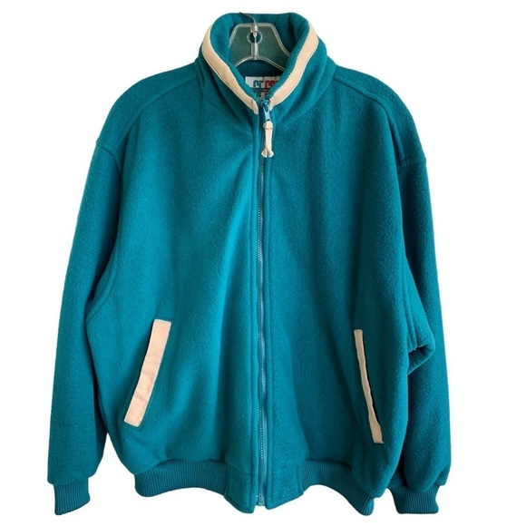 Vintage GF Sport Fleece Track Jacket Adult Size Medium 80s Blokette - Picture 1 of 8